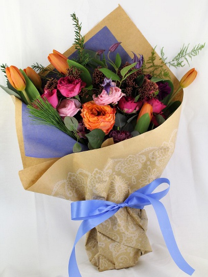 Seasonal Hand Tied Bouquet  |  Toronto best florist Periwinkle Flowers